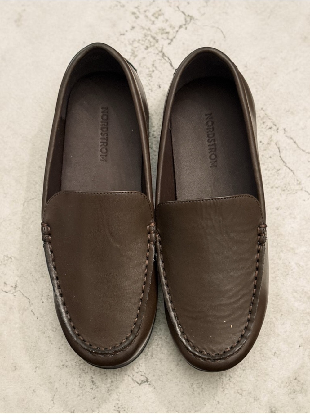 Nordstrom Casual Brown Soft Leather Loafers Boys Sz 3